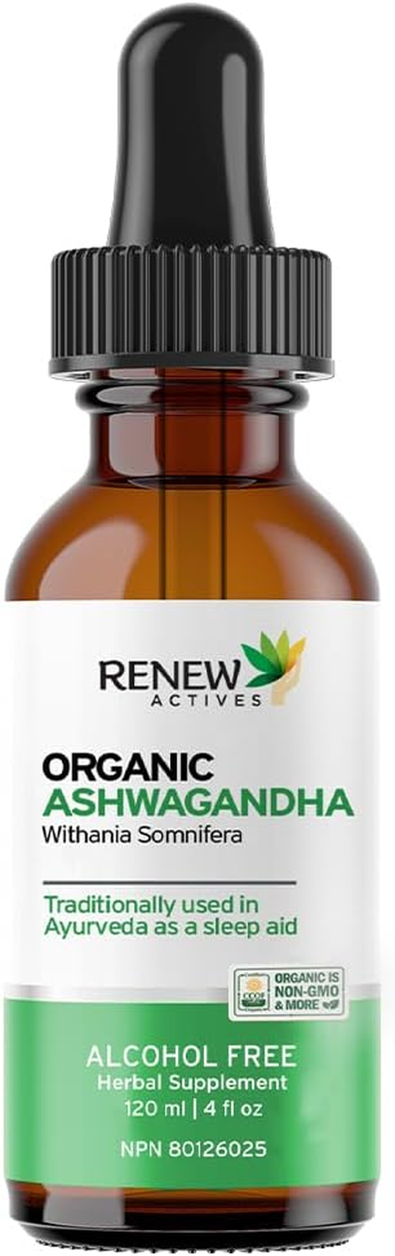 Renew Actives Organic Ashwagandha Liquid &ndash; Fast-Absorbing Formula for Cognitive Function, Memory, Energy, Stress Reduction, Restful Sleep, Immune Health, Vitality & Mental Clarity &ndash; 120 Ml image number 1
