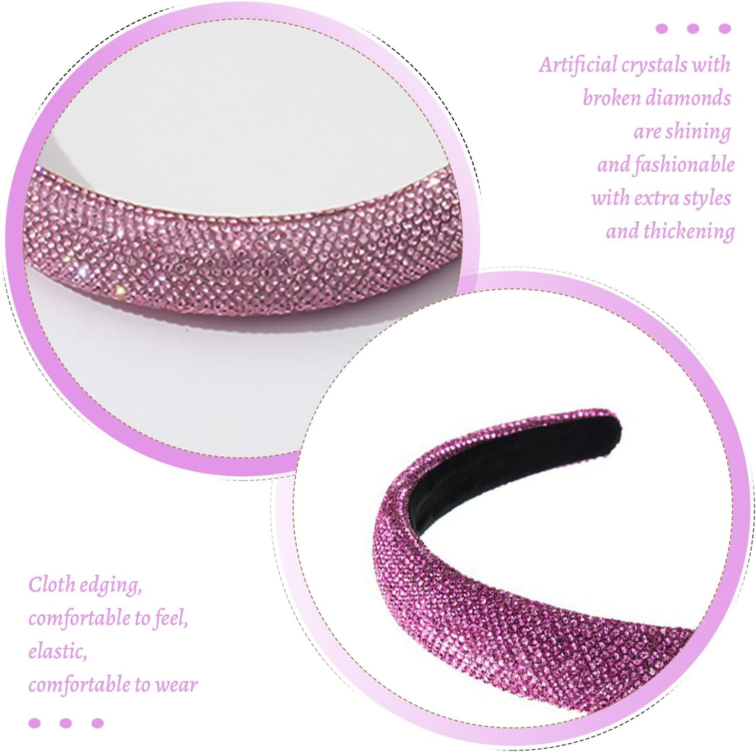 2 Pieces Rhinestone Headband, Shiny Hair Accessories, Elee Hair Accessories, Hairstyle Decorations, Headpiece of Women. image number 3
