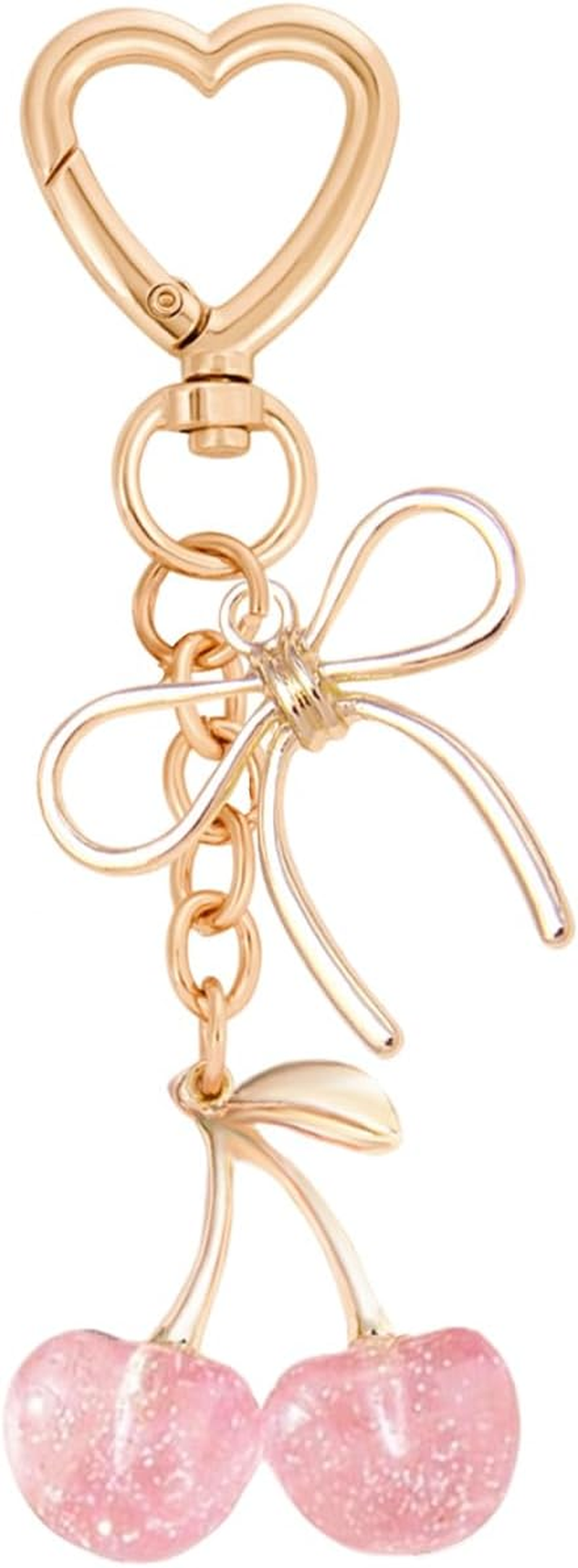 Cherry Keychain Cute Cherry Bag Charm Bow Keychain for Women Bag Keys Backpack Decor