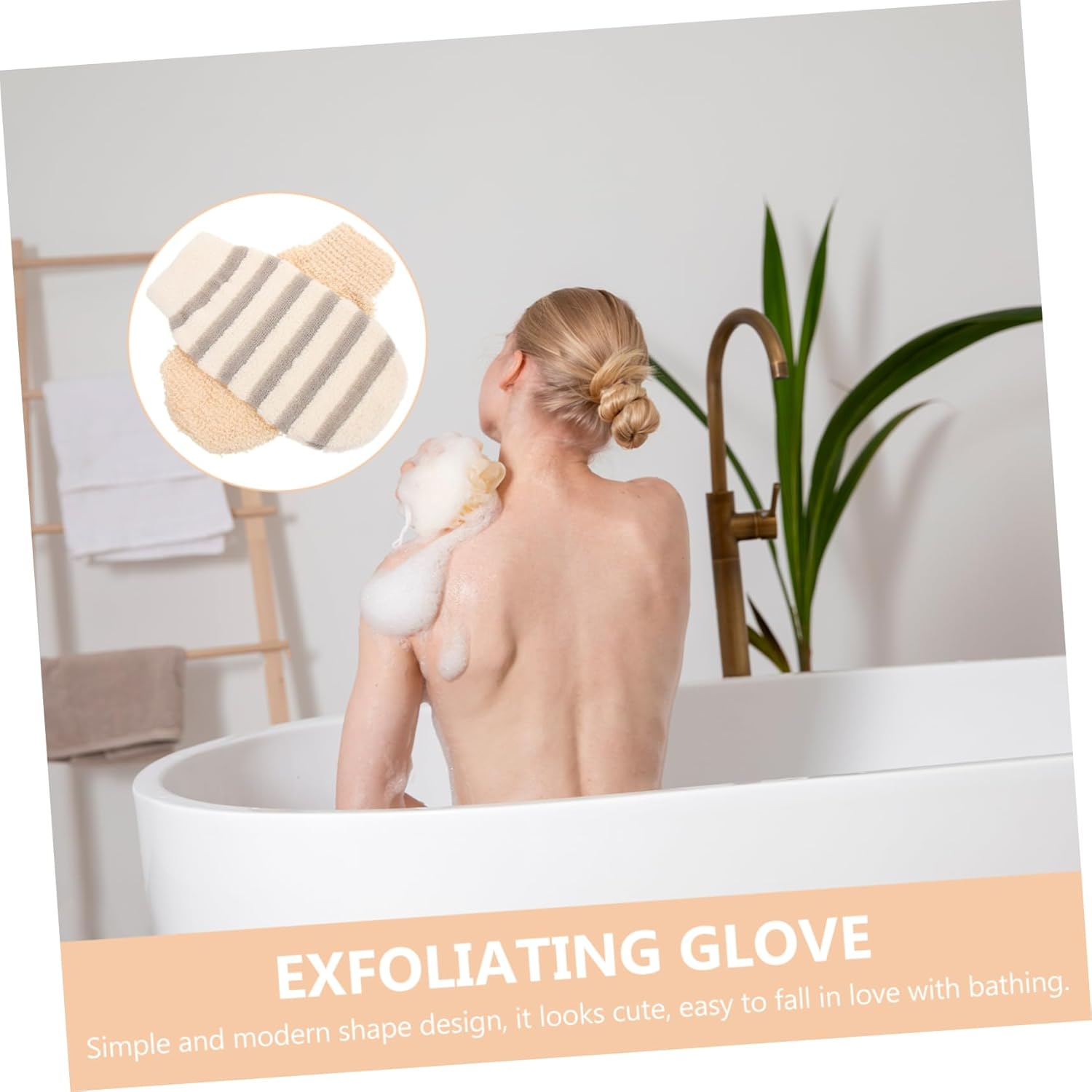 TOBBOMEY 2Pcs Exfoliating Body Scrub Gloves Shower Mitts for Gentle Skin Cleansing and Exfoliation Suitable for Skin Types for Daily Use Bath Shower Essentials