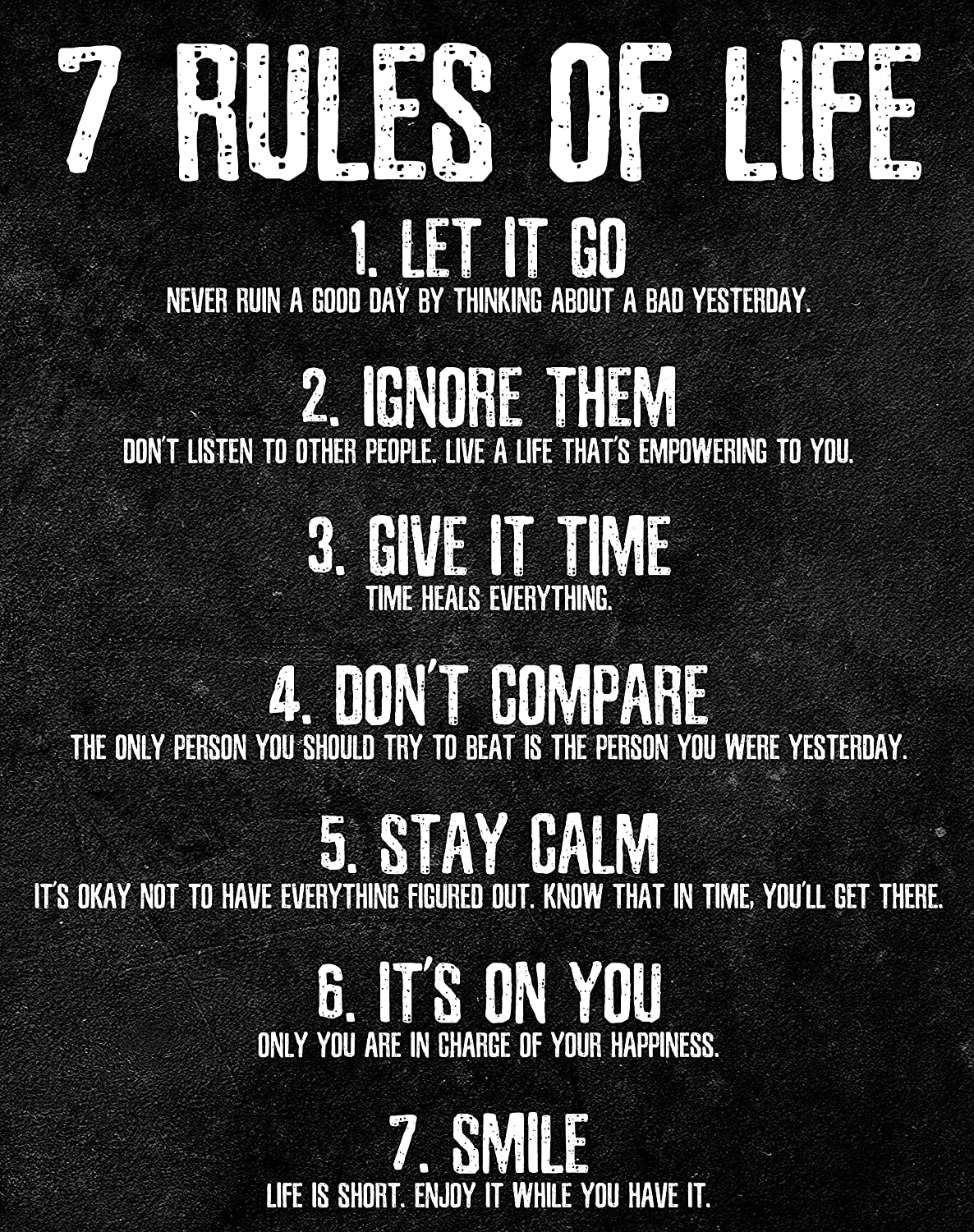 7 Rules of Life Motivational Poster - Printed on Premium Cardstock Paper - Sized 11 X 14 Inch - Perfect Print for Bedroom or Home Office image number 3