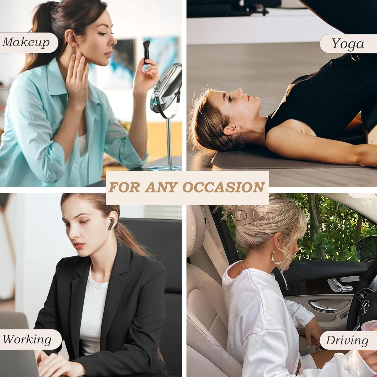 Hair Claw Clips for Women, 6 PCS Flat Hair Clips for Thick Thin Hair, Large Matte Hair Claw Nonslip for Girls Decoration image number 2