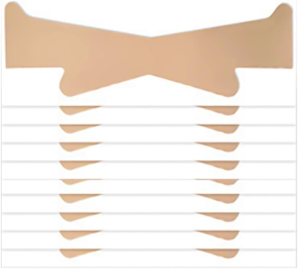 TORMEN Neck Lifting Tape for Women 10 Pcs Invisible Neck Wrinkle Patches for Wrinkles Instant Bands Tightening Sagging Skin Neckline Firming(Transparent)