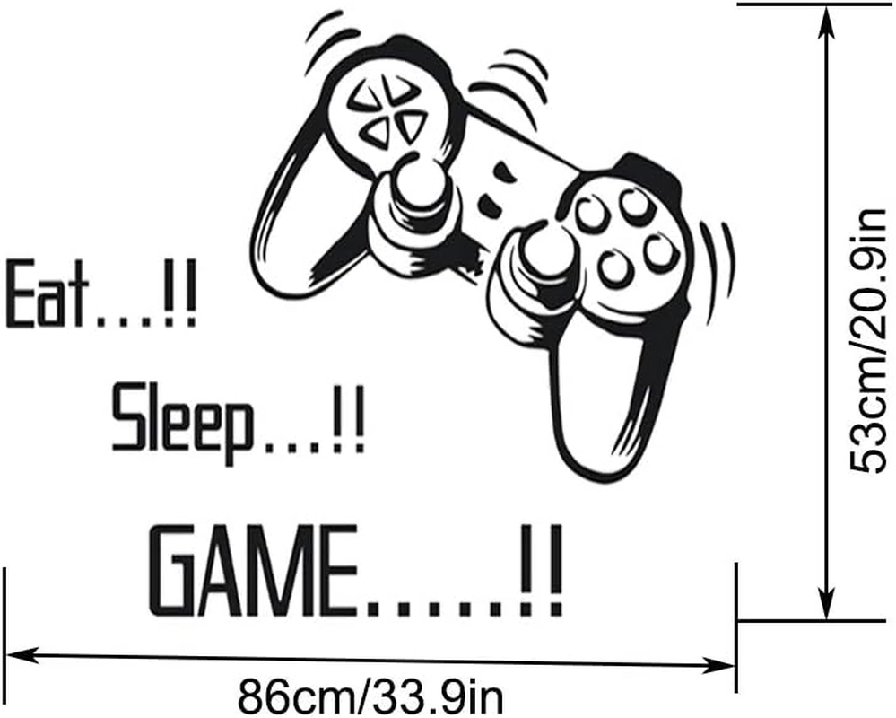 Game Room Decor, &ldquo;EAT Sleep Game Repeat&rdquo; Boys Room Decorations for Bedroom, Kids Wall Decor and Wall Stickers for Playroom, 22.0 &times; 22.0 Inch image number 4