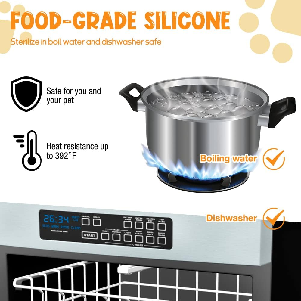 Comfpet Dog Washing Gloves for Hair Removal, Cat Grooming Gloves, Bathing and Massaging for Puppy and Kitty, Food Grade Silicone (Gray) image number 5