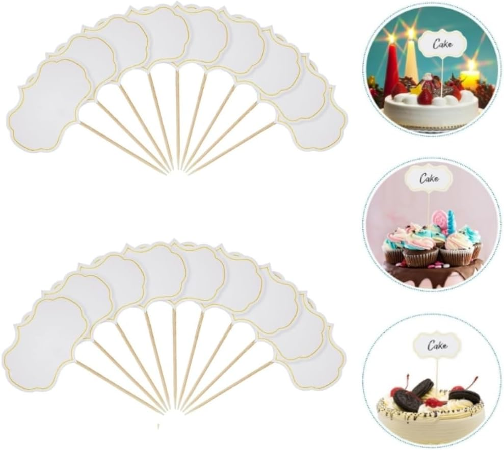 Cheese Markers Cheese Labels, 50Pcs Cheese Markers Cake Topper Toothpick Cupcake Toppers,Blank Toothpick Flags Cheese Markers Buffet Labels,Cheese Markers Food Labels,Cheese Markers for Food Labels image number 5