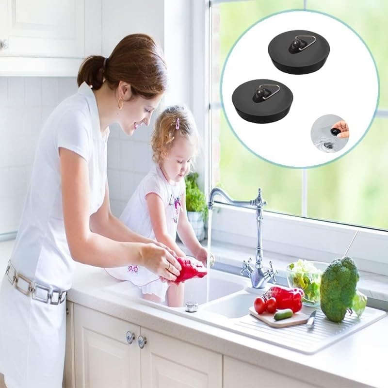 MJIYSGS 2 Pcs Bath Plug, Plastic Kitchen Sink Plug, Bathtub Cover, Drain Cover for Bathroom, Bath Plugs Replacment image number 1