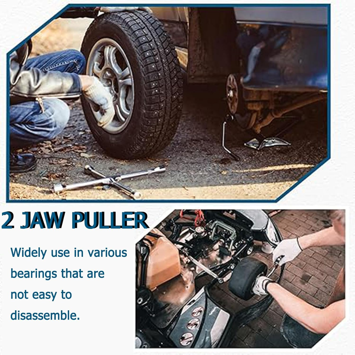 4-Piece Adjustable Gear Puller Set (2''3''4''6'') - Carbon Steel Bearing Remover Tool for Pulleys, Flywheels, Motorcycle Bearings, Gears image number 2