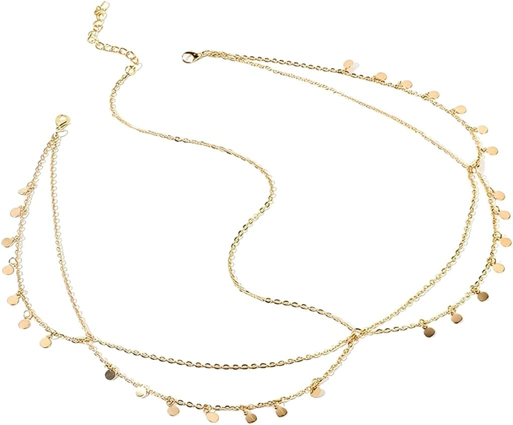 ZORVYN Gold Head Chain for Women Fortune Teller Costume Accessories Headdress for Carnival Fancy Dress Halloween Belly Dance Oriental image number 4