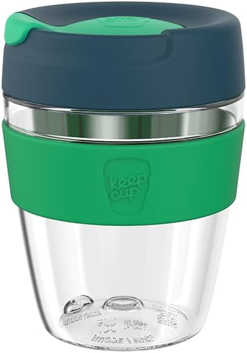Keepcup Traveller Light, Reusable Coffee Cup Travel Mug - Lightweight Plastic with Leakproof Sipper Lid - 12Oz / 340Ml - Calenture Clear