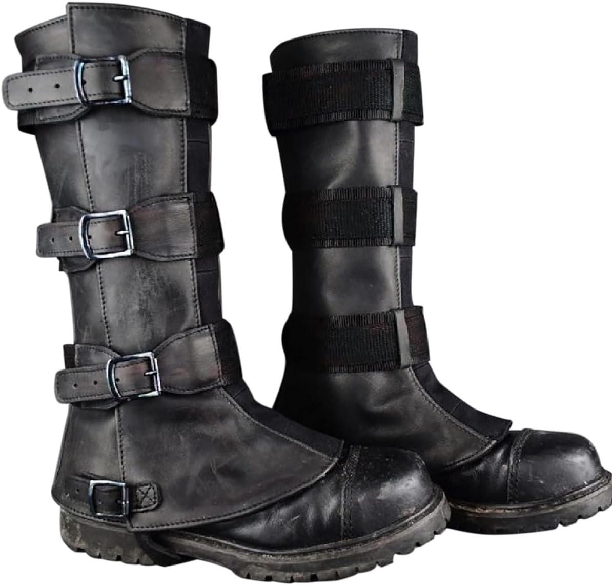 Adjustable Pirate Boot Covers for Men & Women - Medieval Renaissance Steampunk Viking Knight Warrior Costume Accessories, Faux Leather Halloween Knight Warrior Cosplay Leg Tops image number 1