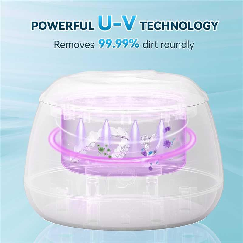 KUNPHY Retainer Cleaner, 48Khz Dental Pod with Cleaning Tablets, Water-Proof Ultrasonic Retainer Cleaner for Deep Cleaning Night Guard, Mouth Guard, Aligner, Jewelry, White image number 4