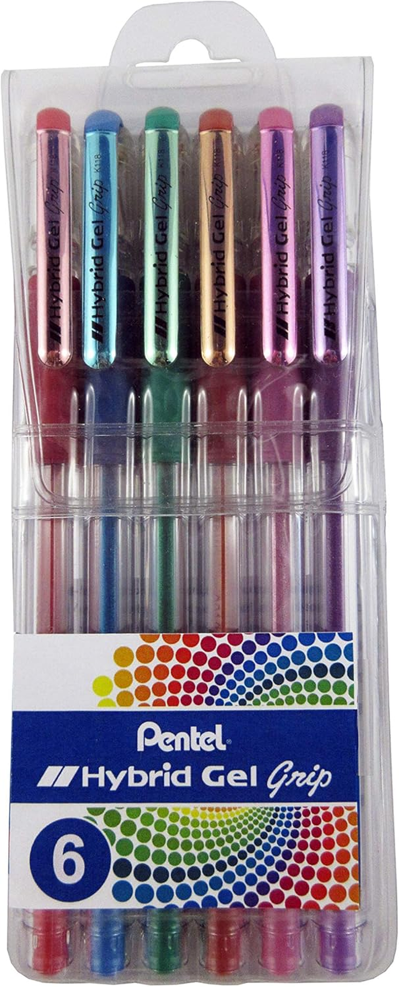 Pentel Hybrid Milky 0.8 Medium Nib Wallet of 7 Assorted Colours (K108-7)