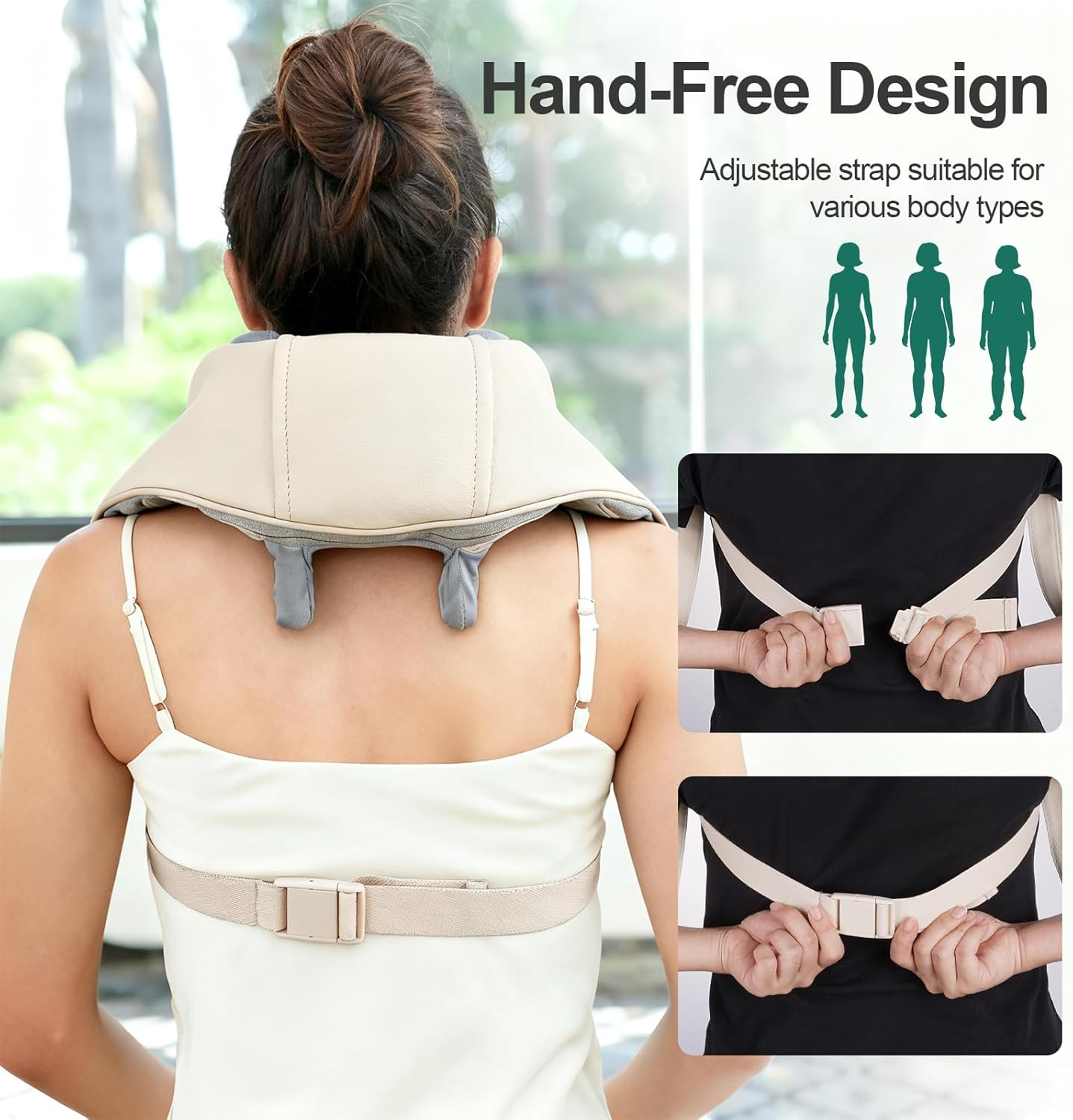 Neck Back Massager with Heat, Cordless Neck Massager Pain Relief, Deep Tissue Shiatsu Kneading Electric Massager, Massage Pillow for Shoulder, Leg, Body Muscle, Use at Car Home Office, Ideal Gifts image number 4