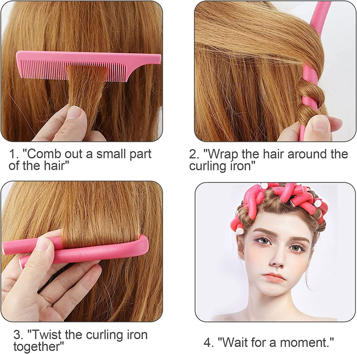 10Pcs Twist Foam Hair Rollers, Flexible Foam Curling Rods, No Heat Flexible Twist Foam Curling Rods Hair Curlers, Soft Bendy Twist Sponge Heatless Curls Rods image number 5