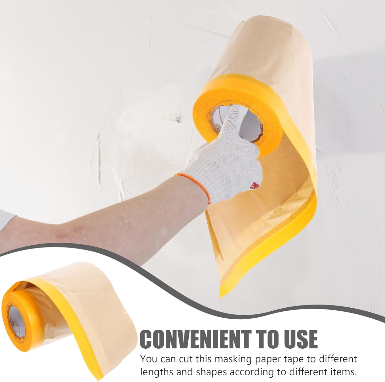 UPKOCH 2Rolls Furniture Covering Kraft Paper Masking Film Easy Peel Automotive Painting Masking Paper image number 5