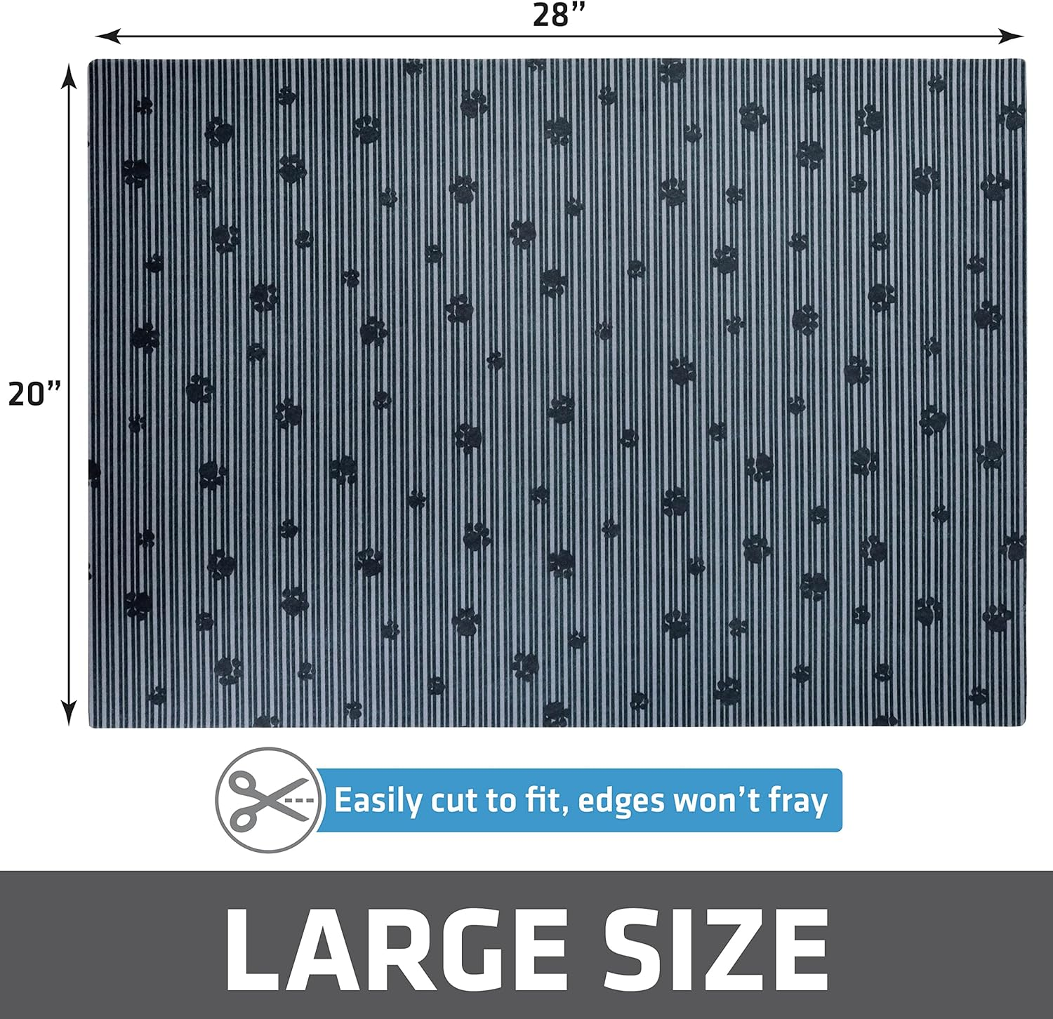 Drymate Original Cat Litter Mat, Contains Mess from Box, Protects Floors, Urine-Proof, Machine Washable, Soft on Kitty Paws, Absorbent, Waterproof (USA Made, Recycled Content) (20&rdquo;X28&rdquo;)(Greystripepaw) image number 3