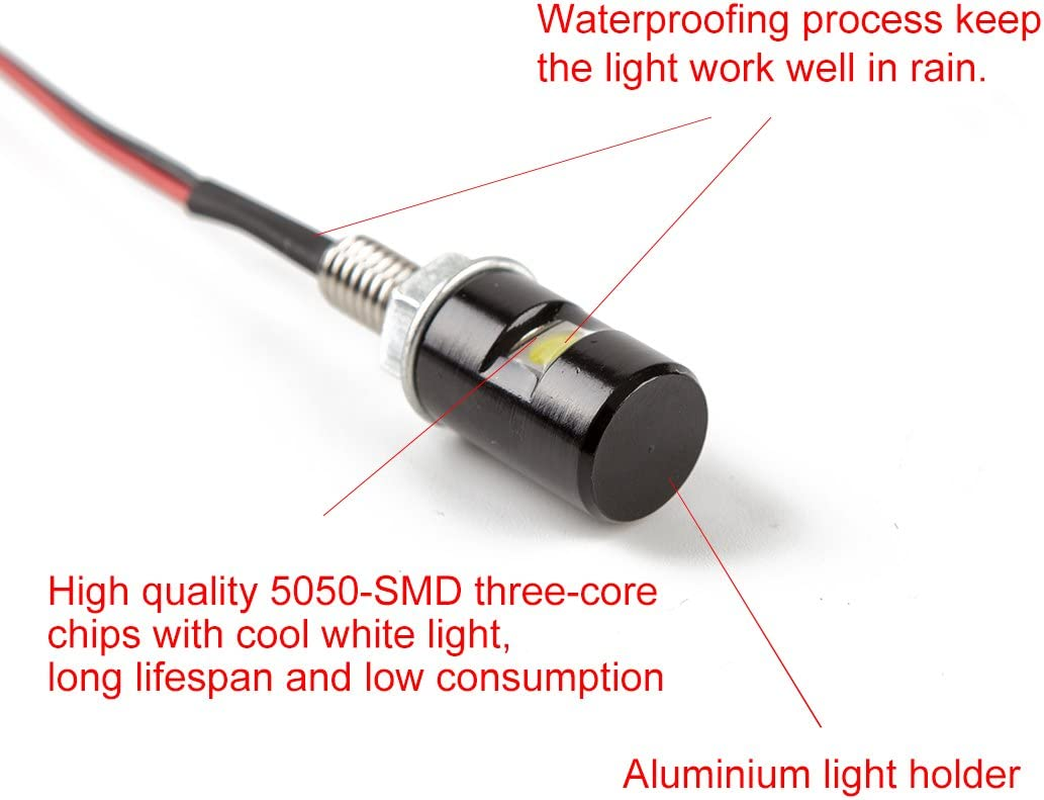 CZC AUTO 2PCS License Plate Light, License Tag Screw Bolt Lamp, 12V White LED Bulb, Waterproof/Rainproof, Black Aluminium Light Holder, Legal for Car Motorcycle Truck RV ATV Bike image number 4