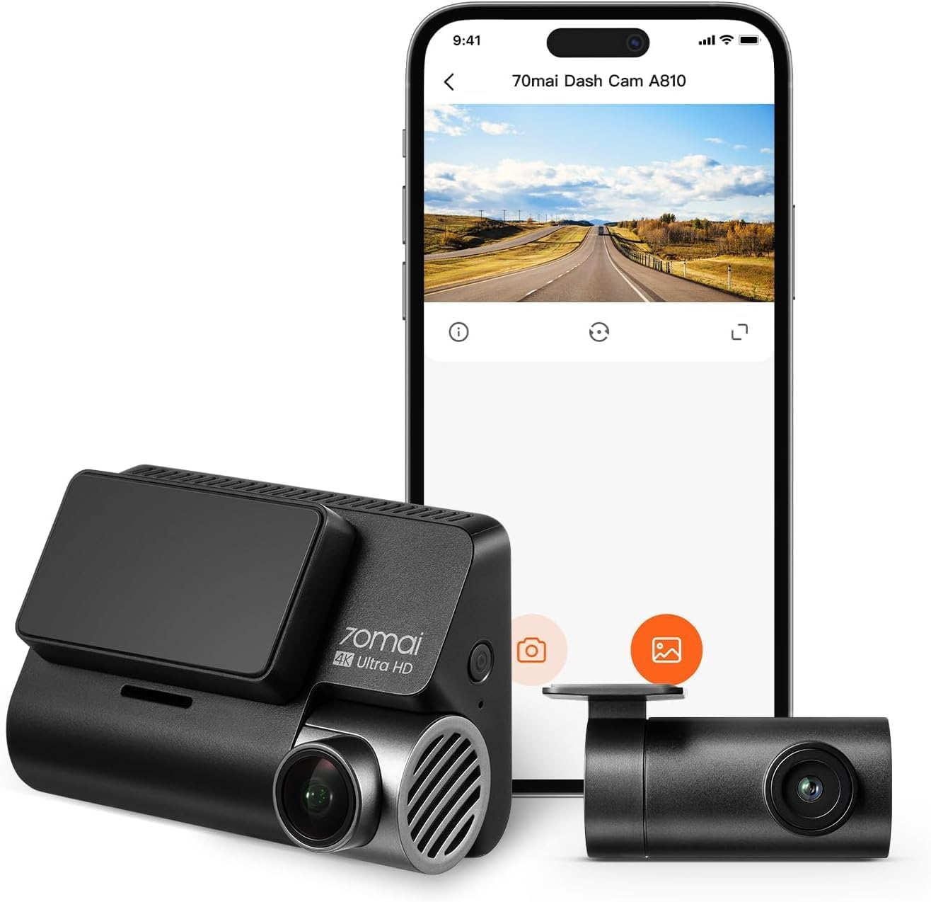 70Mai New Dash Cam A810 with Starvis 2 Imx678,Dual HDR Front and Rear Cam,Built in Gps,Night Owl Vision,Support 256GB Max,Smart Parking Guardian Mode,Ai Motion Detection,Time-Lapse Recording image number 6