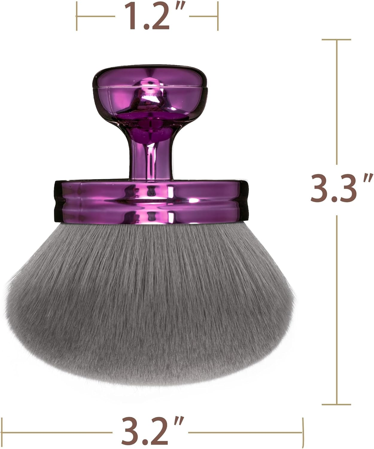 YINXUAN Self Tanner Brush Extra Large Body,Makeup Brush for Self Tanner Face Leg,Self Tan Back Applicator, 3.2In Sphere Kabuki Brush for Bronzers Blend Self Tanning with Drawstring Bag Purple Vegan image number 4