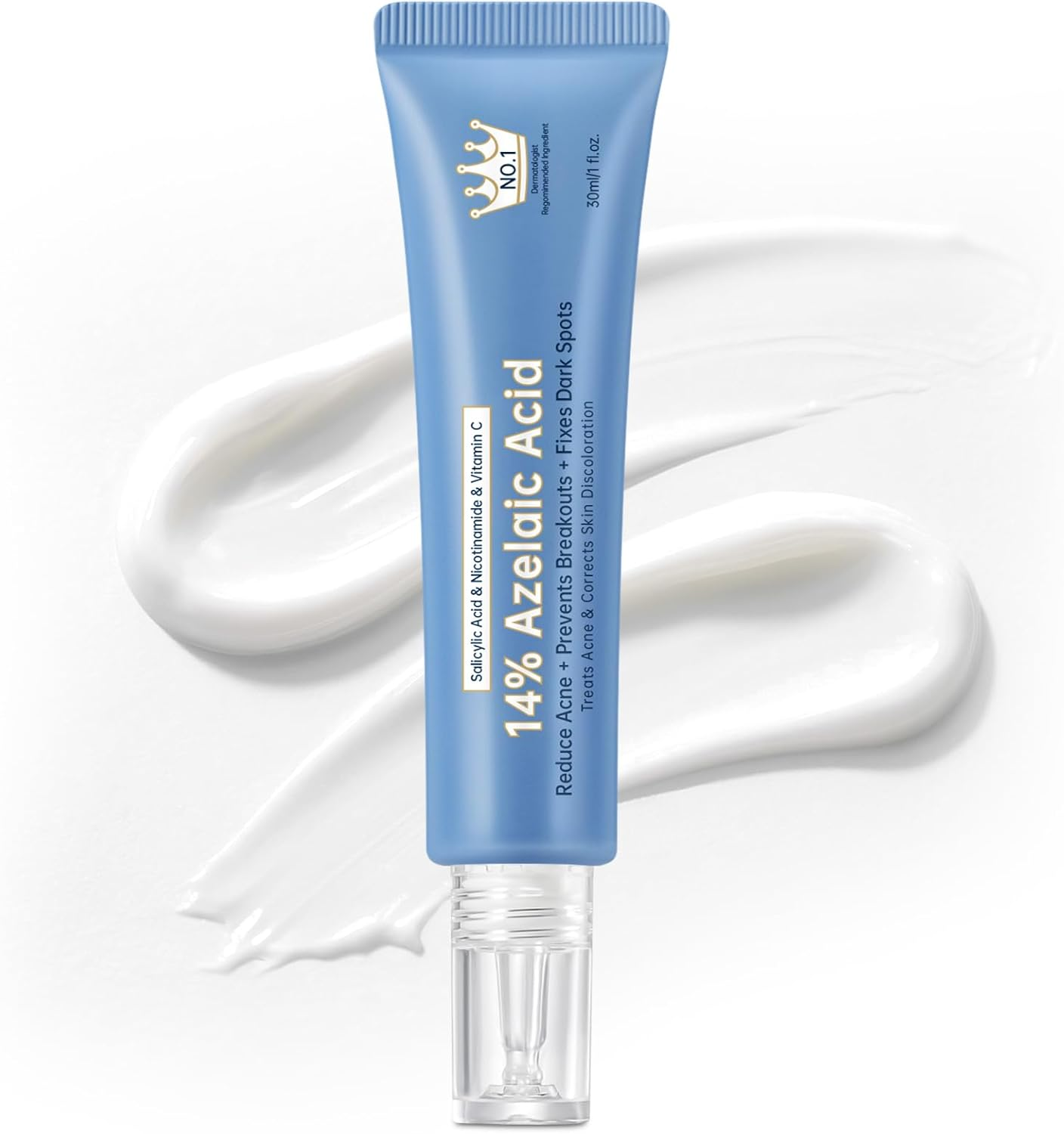 14% Azelaic Acid Cream - Azelaic Acid Serum with Hyaluronic Acid, Niacinamide & Squalane - Pore Refining & Oil Control - Face Moisturizer for All Skin Types, 30ML image number 4