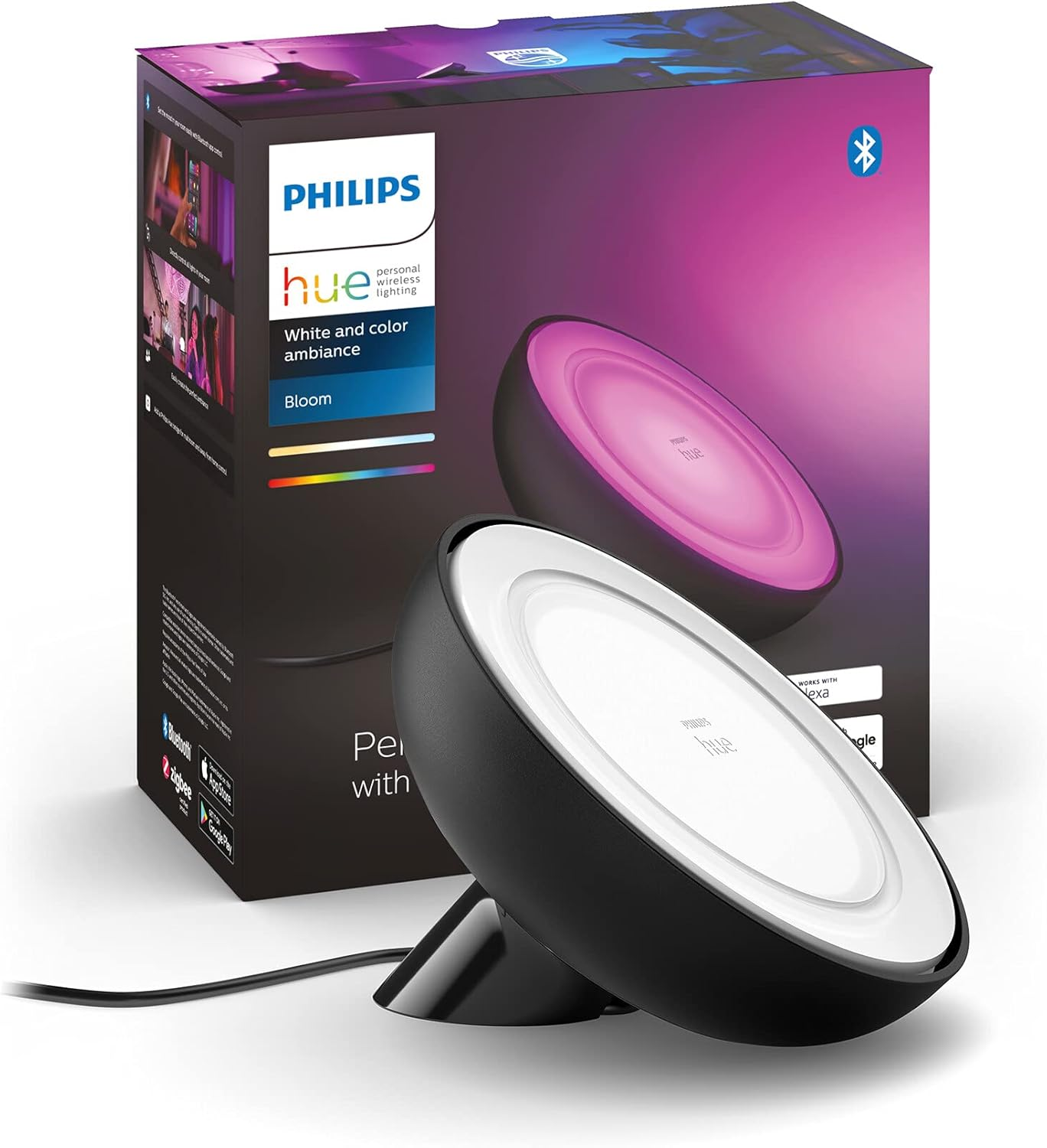 Philips Hue Bloom Colour Smart LED Portable Lamp Black - White image number 3