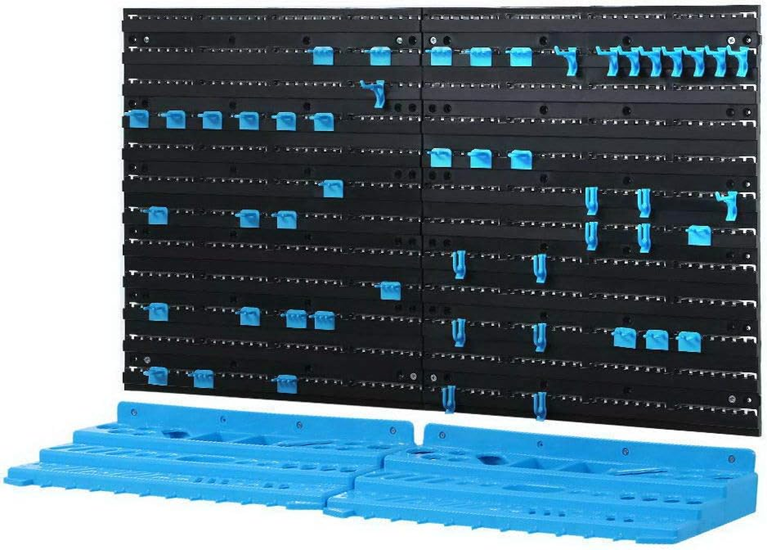 Wall Mount Tool Rack Organizer Garage Hardware with 50 Tool Holders 2 Peg Boards 2 Shelves GIANTZ image number 4