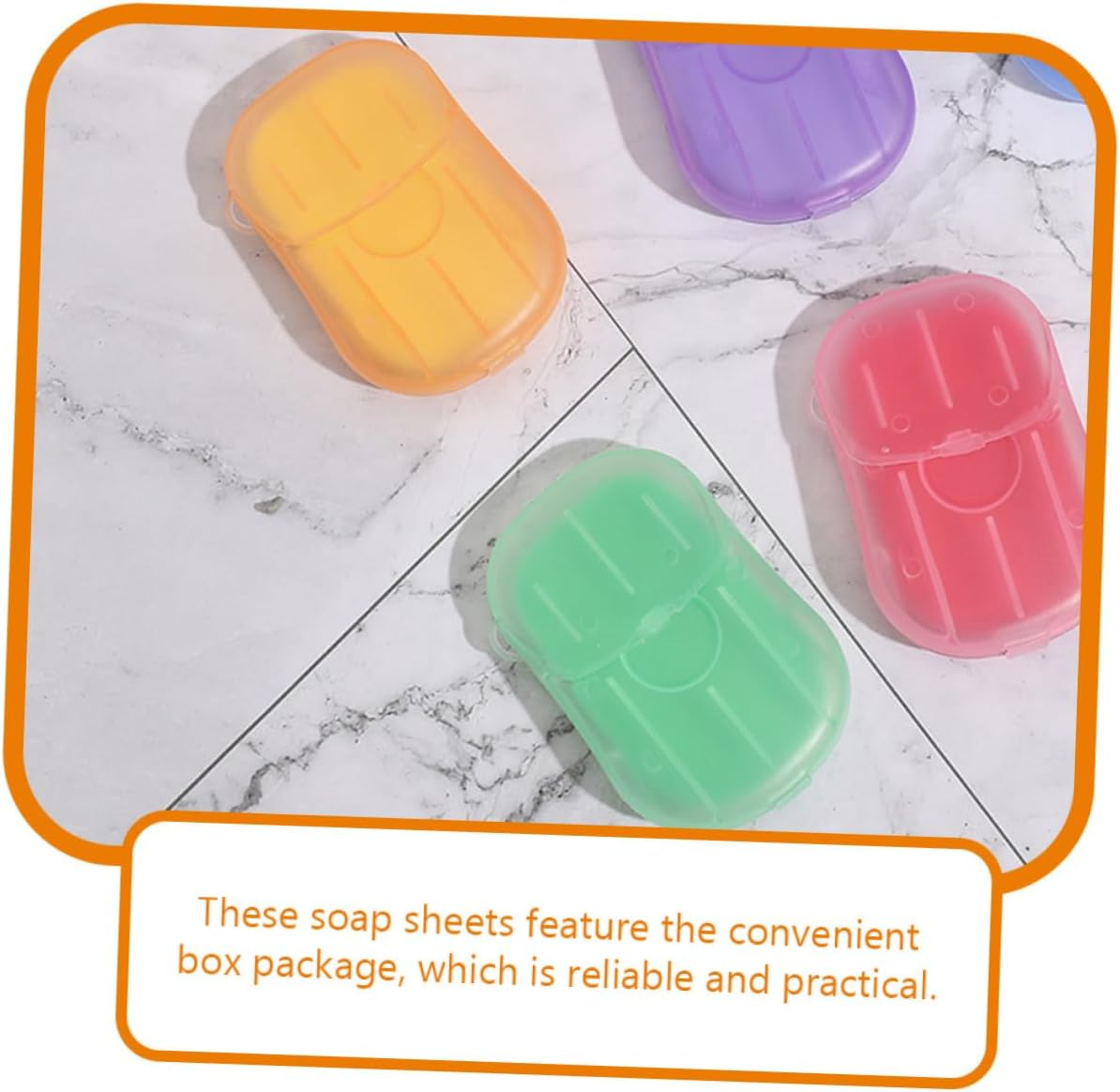 UPKOCH 4 Boxes Portable Soap Sheets Travel Hand Soap Slices with Lavender Milk Lemon Scents for Hand Washing Lightweight Toiletry for Hotels Outdoor and Business Trips Random Color image number 1