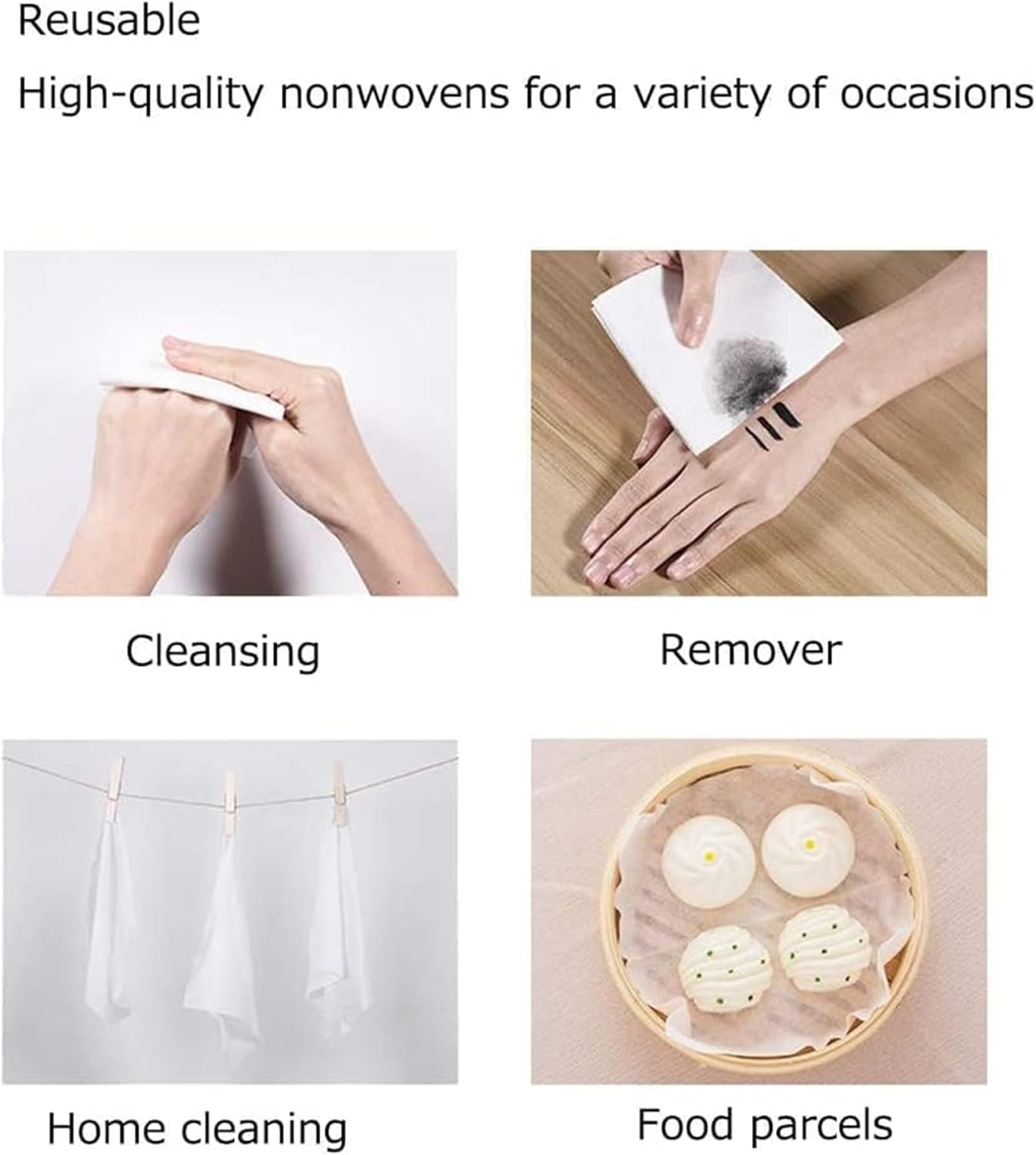 200 Sheets Disposable Facial Towel, 100% Cotton Fiber Dry Wipes, Dry and Wet Use Cleaning Wipes for Sensitive Skin, Makeup Removing, Surface Cleaning image number 5