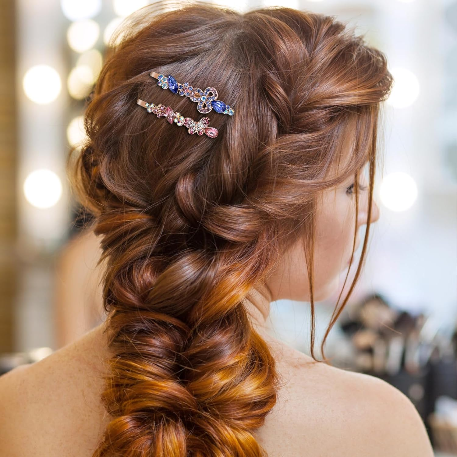 12 Pcs Vintage Crystal Hair Pins Bobby Pins Decorative Hair Pins Fancy Hair Clip for Women Girls 3 Colors 6 Styles Rhinestone Hair Pins. (12Pcs) image number 6