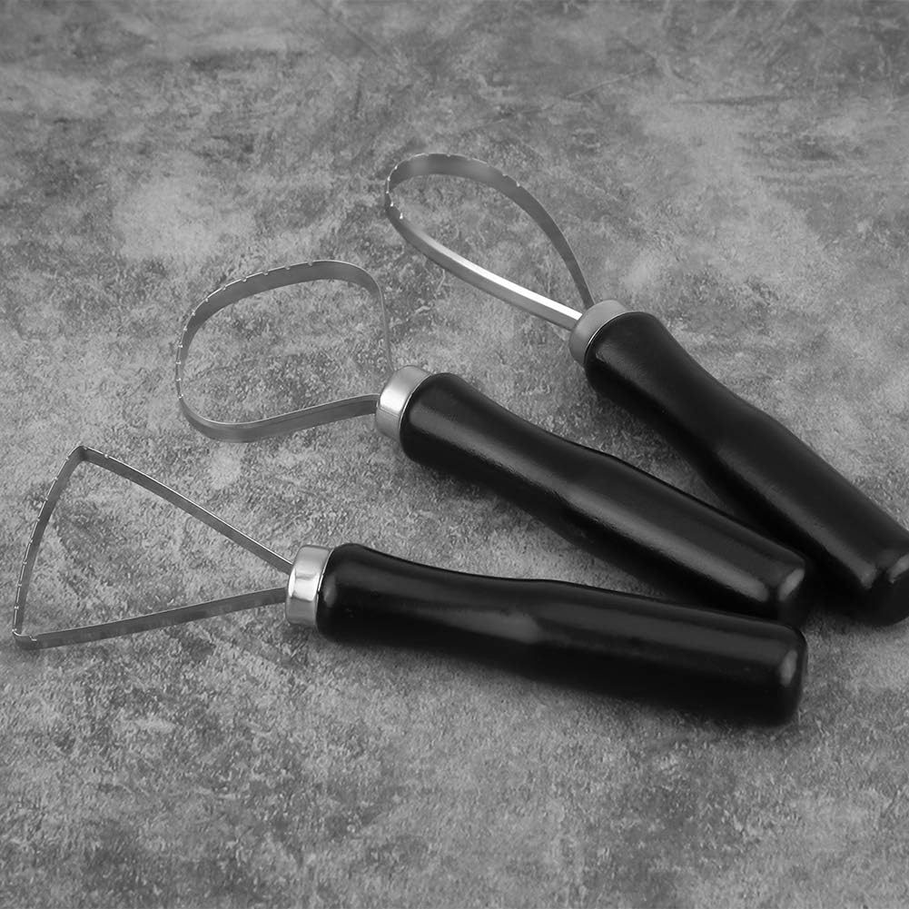 3 Pcs/Set Wax Pottery Tool Wooden Pottery Clay Carving Tools Pottery Clay Sculpture Carving Tool Clay Sculpture Big Loop Tool for Rock Painting, Pottery Clay Modeling Embossing Nail Art DIY image number 1