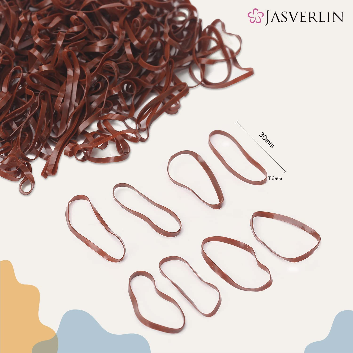 JASVERLIN Elastic Hair Bands, Tiny Elastics Baby Brown Ponytail Holders Soft Hair Ties Styling No Damage 1000Pcs image number 5