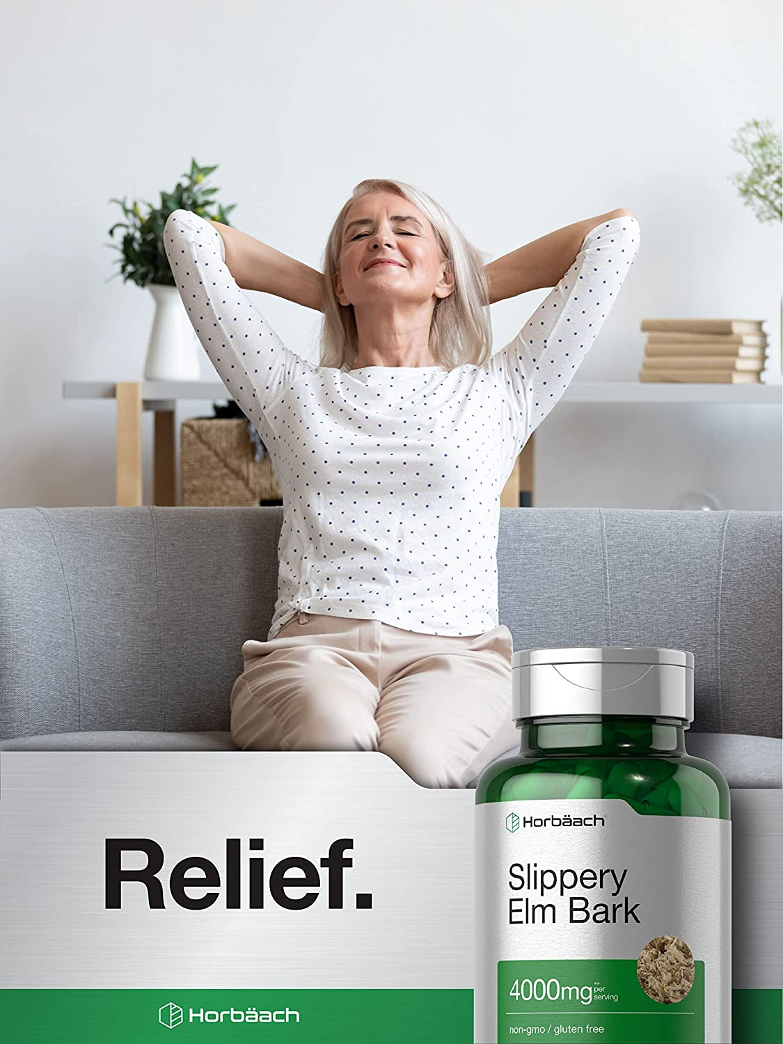 Slippery Elm Bark Capsules | 4000Mg | 200 Count | Non-Gmo & Gluten Free | by Horbaach image number 3