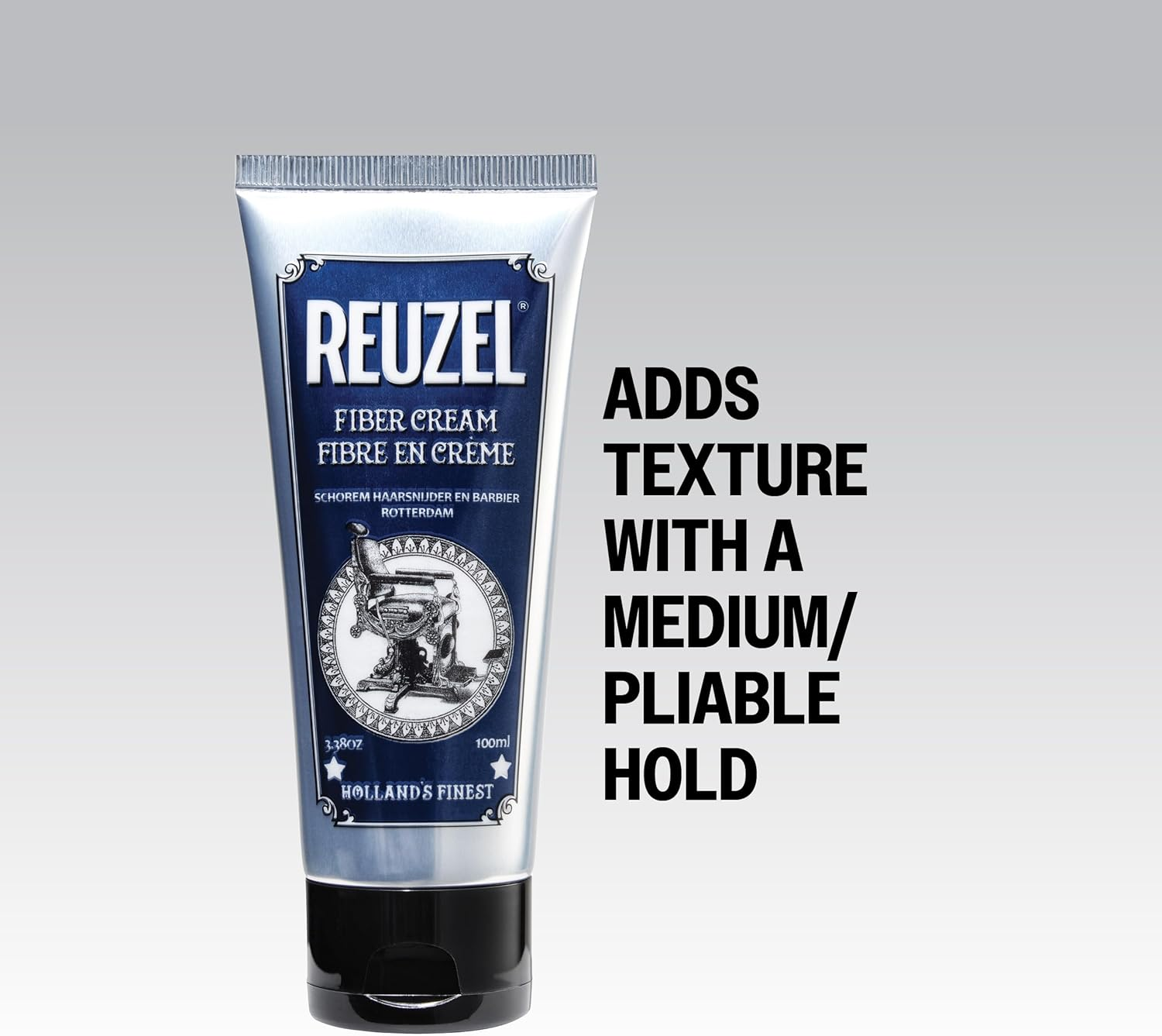 Reuzel Fiber Hair Cream for Men - Adds Fullness and Structure - Pliable Hold, Low Shine - Water Soluble - Works Well on Short to Medium Length Hair - Easy to Rework Hair after Styling - 100 Ml image number 2