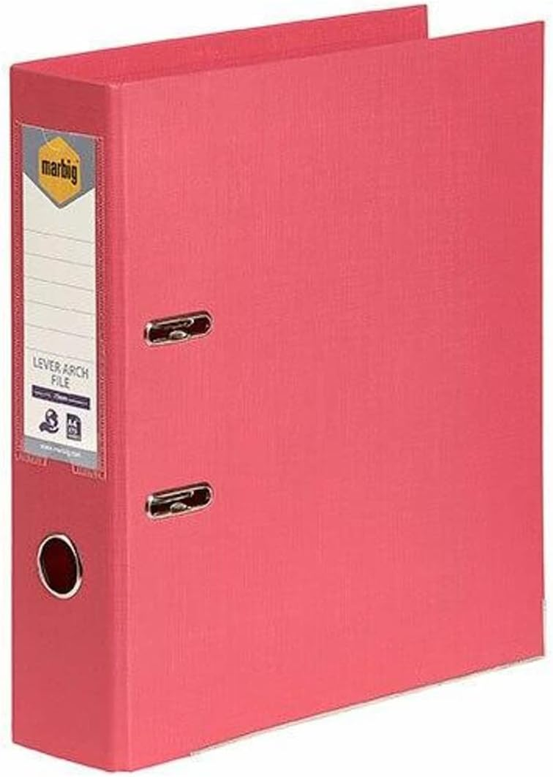 Marbig Lever Arch File A4 Pe Pink (Pack of 3)