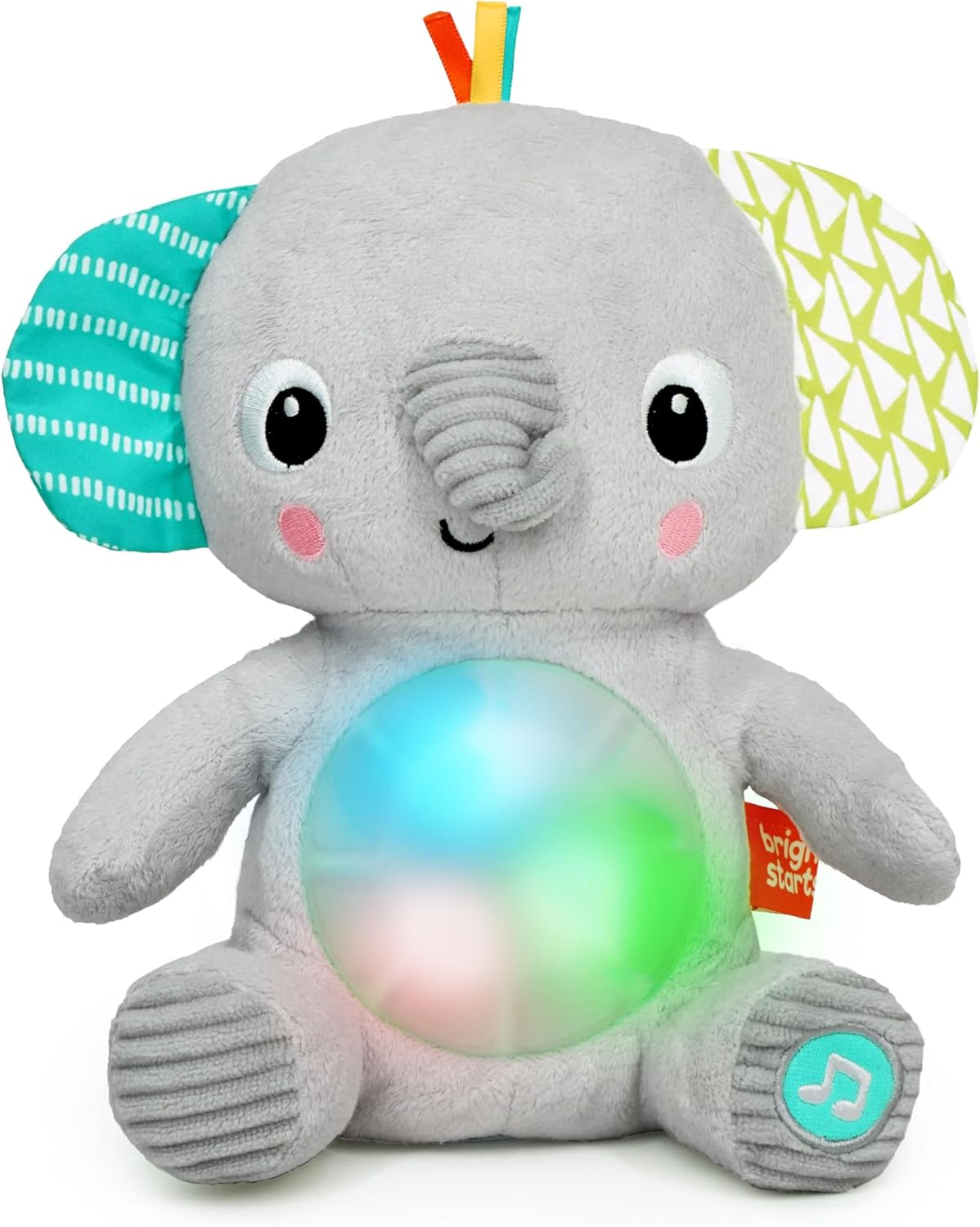 Bright Starts Hug-A-Bye Baby Elephant Stuffed Animal Dual-Mode Soft Toy Soother, Newborn and Up image number 1
