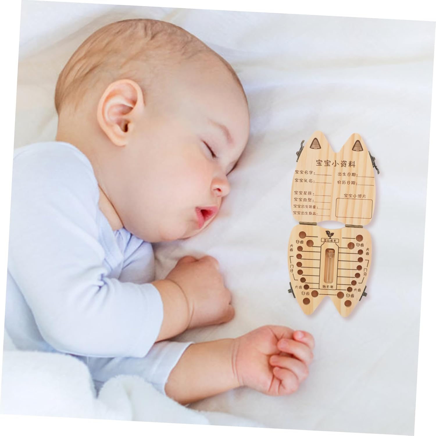 Boys and Girls Tooth Holder Wooden Tooth Box Keepsake Box Souvenir Organizer Birthday image number 2