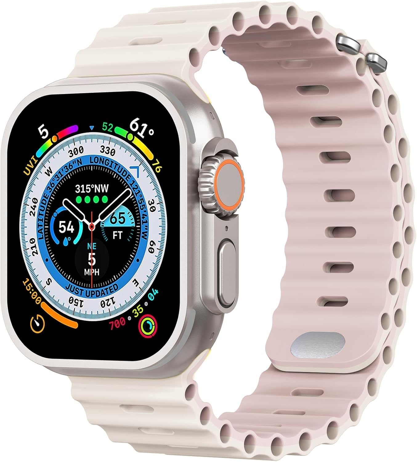 Lifenova Sport Ocean Bands Compatible with Apple Watch Band 42Mm 44Mm 45Mm 49Mm for Women Men Waterproof Strap Replacement Wristbands Accessories for Iwatch Apple Watch Ultra SE Series 8/7/6/5/4/3/2/1 - Black Red image number 1