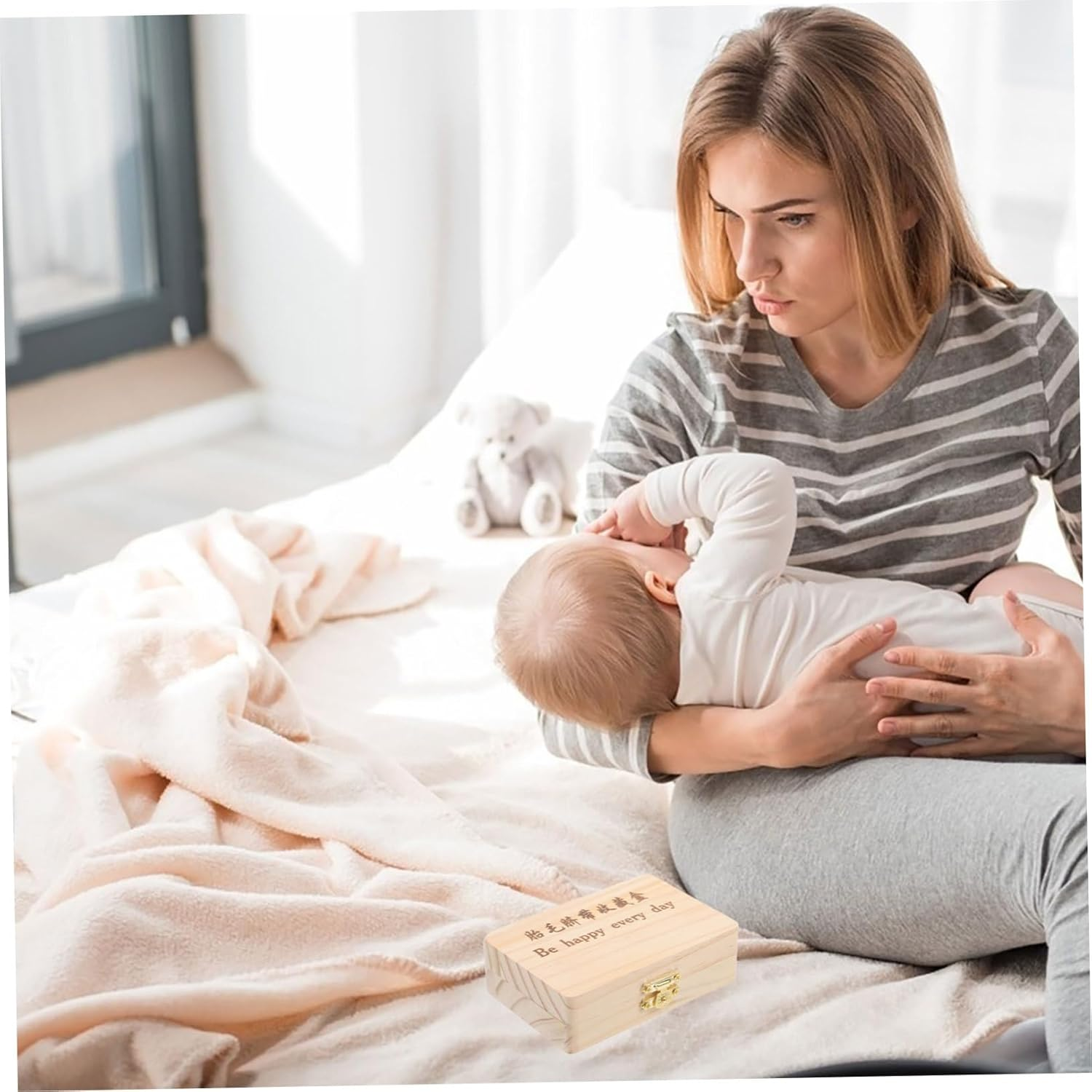 Fetal Hair and Umbilical Cord Keepsake Box Adorable Storage Bottle for Memories Shower Organizer for Teeth Hair Preservation Bottle Slot Design