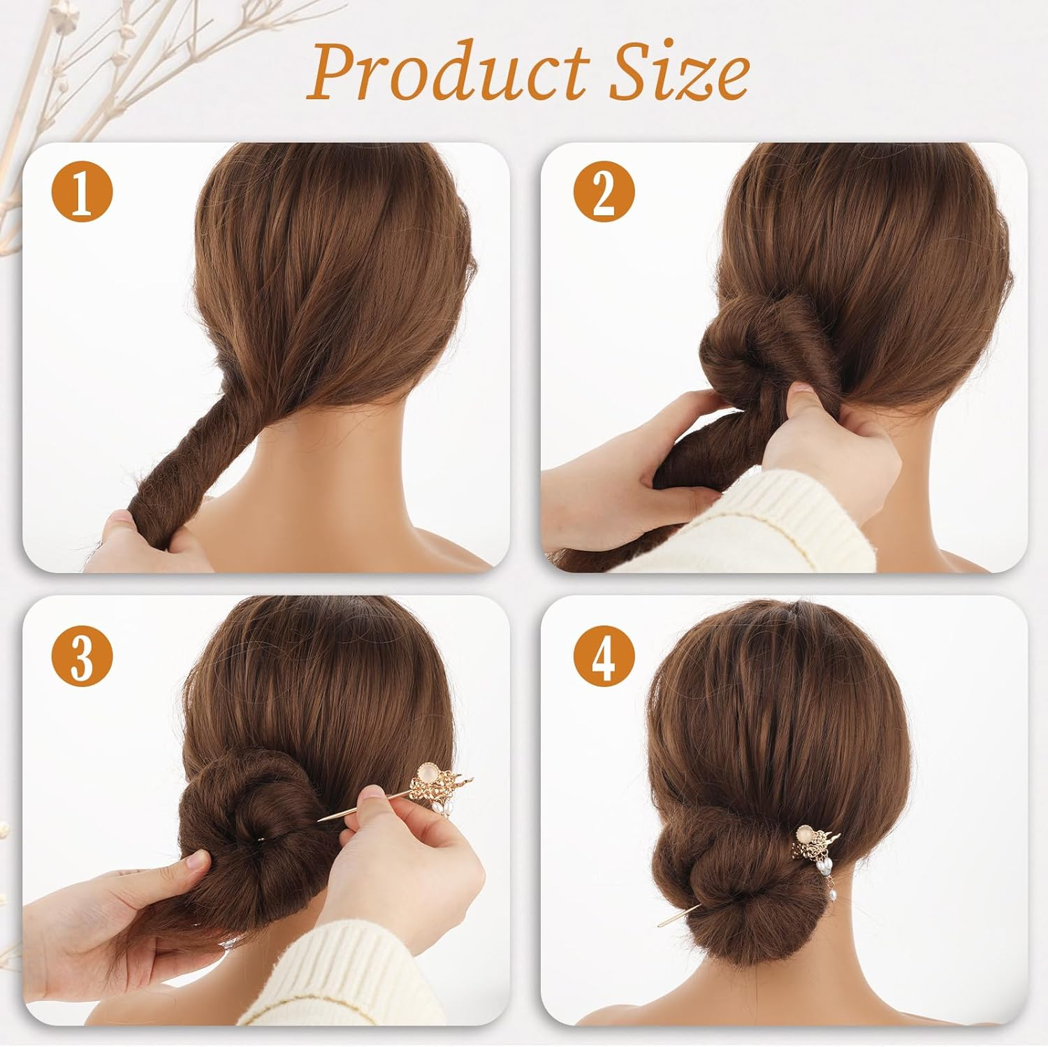 Psyqtsuary 8 Pcs Retro Gold Long Hair Sticks Pins with Pendants Decorative Vintage Pearl Metal Hair Sticks Chinese Hanfu Glitter Accessories Hair Chopsticks for Women image number 4