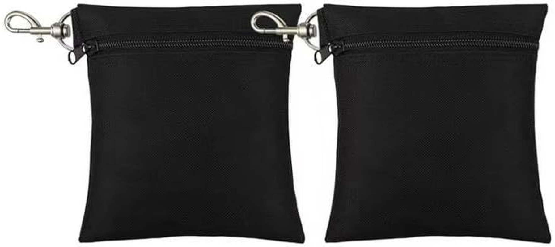 Zipper Golf Tee Ball Pouch Bag with Metal Lobster Claw Clip,2Pcs Zipper Golf Tee Bag Pouch with Metal Lobster Claw Clip,Golf Tee Pouch Golf Ball Bag Golf Ball Storage Bag with Lobster Claw Clip,Black