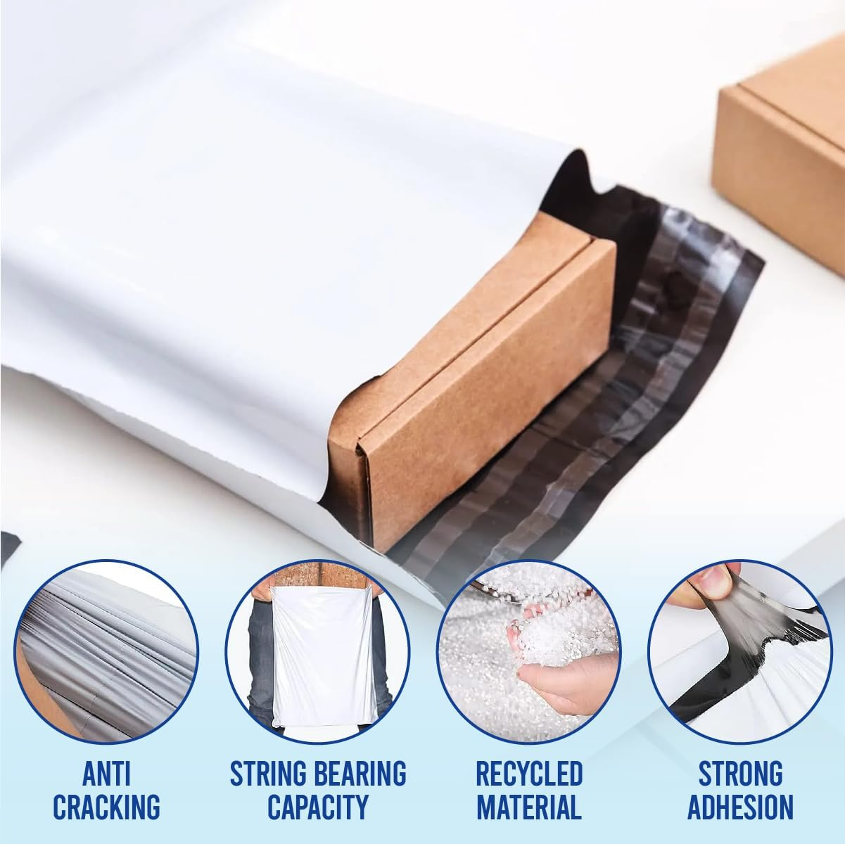 Extraprint Courier Bags 100 Pack/ 100PCS - 310Mm X 405Mm - Plastic Mailing Satchels - Self-Sealing, Packing, Shipping Poly Mailer Bags - Eco-Friendly Postage Bags - Shipping Bags image number 2