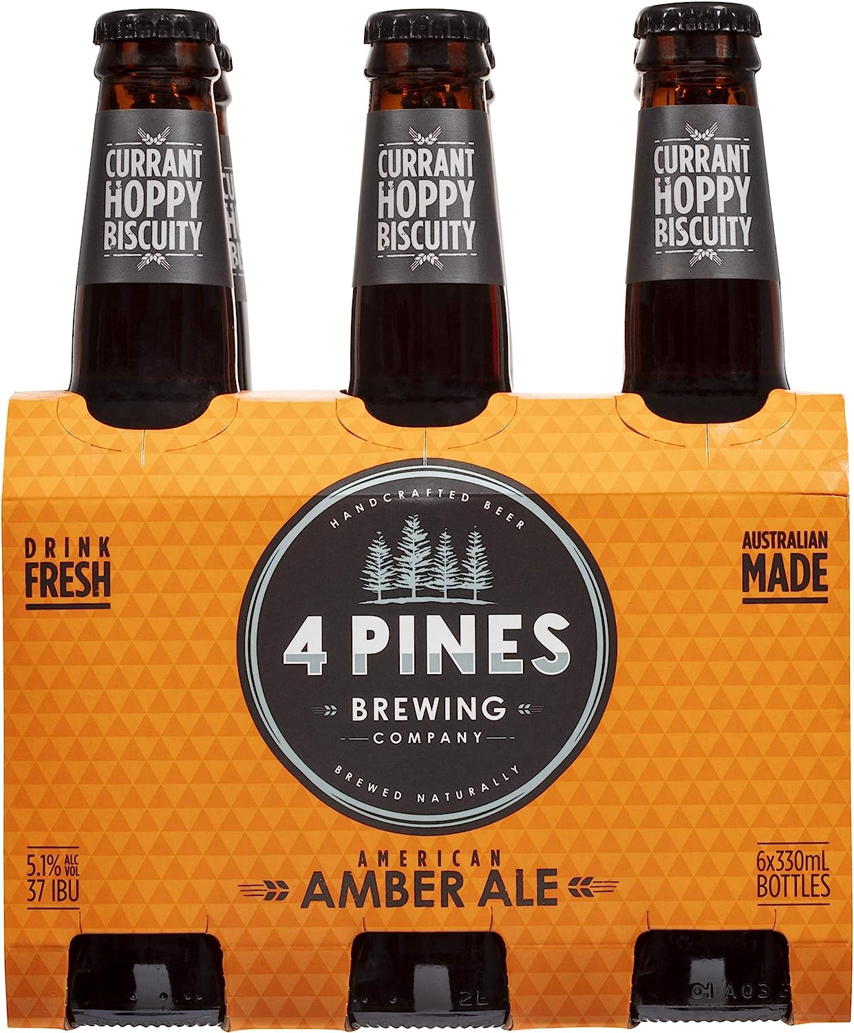 4 Pines American Amber Ale, Dark Ale, Currant & Hoppy, 5.1% ABV, 330Ml (Case of 24 Beer Bottles) image number 1