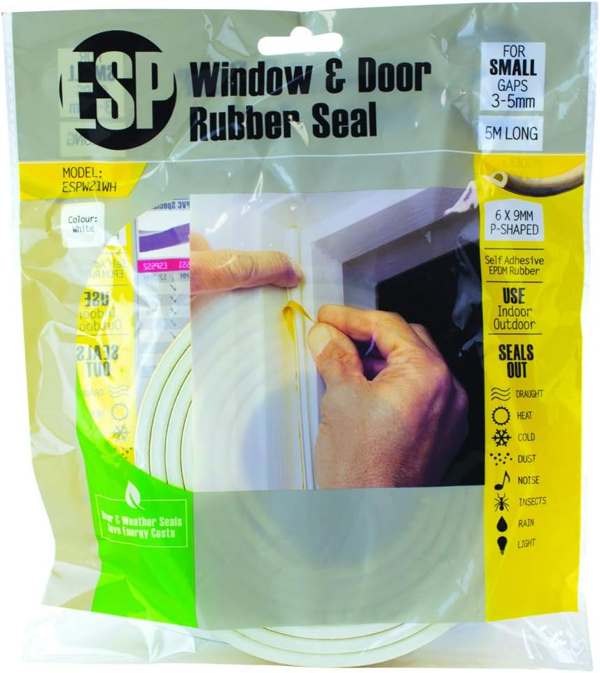 ESP Window and Door Rubber Weather Seal 6X9Mm White image number 3