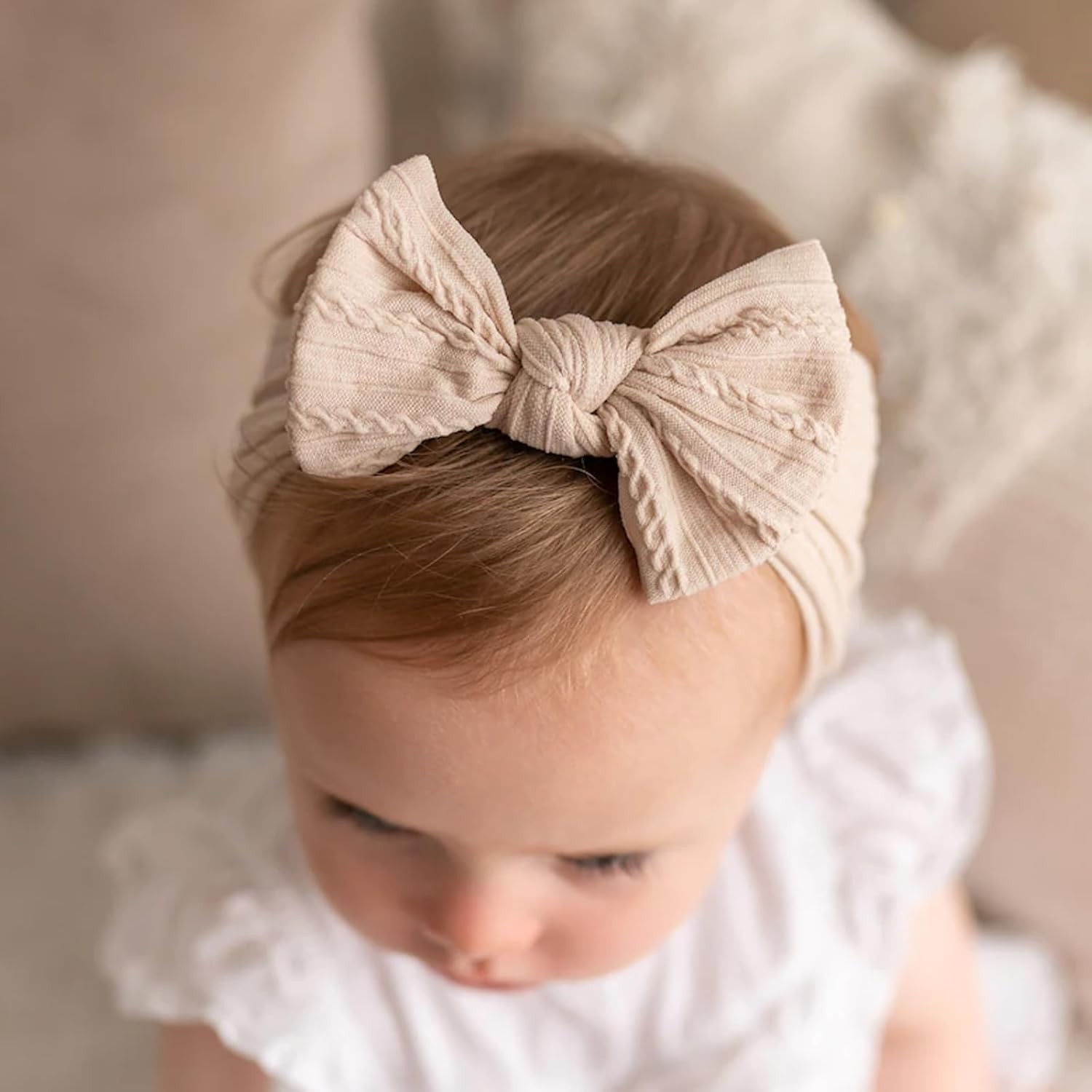 5Pcs Baby Girls Headbands, Elastic Turban Hair Bows Hair Band, Hair Accessories for Infants Newborn, Toddlers and Kids. image number 2