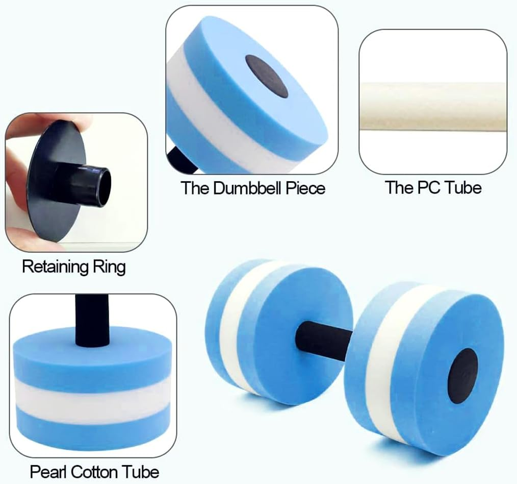 Vivva Aquatic Dumbells Set of 2 Water Dumbells Pool Resistance Water Weight Water Aerobics High-Density Eva-Foam Pool Fitness - Green image number 3