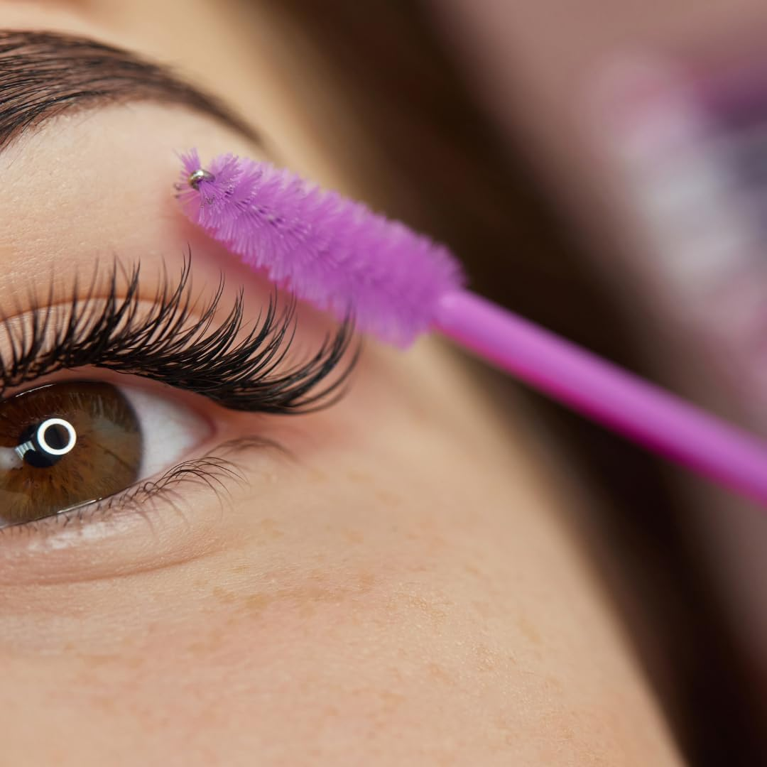 PARENCE - Set of 50 Semi Reusable Eyelash Brushes - Premium Silicone Soft Fiber - Eyelash Brushes Mascara Makeup Tool - 50Pcs (Random Color) image number 4