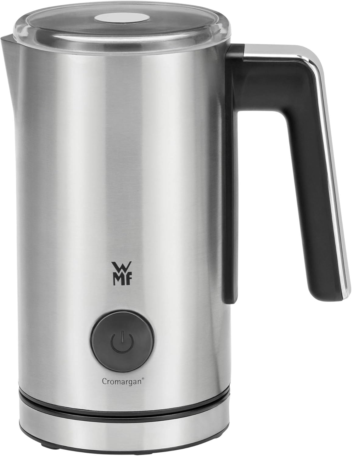 WMF Stelio Electric Milk Frother (500 Watt, 150-250 Ml, Non-Stick Coating, Wireless, for Milk Frothing Hot and Cold, Hot Chocolate) Cromargan Matt/Silver