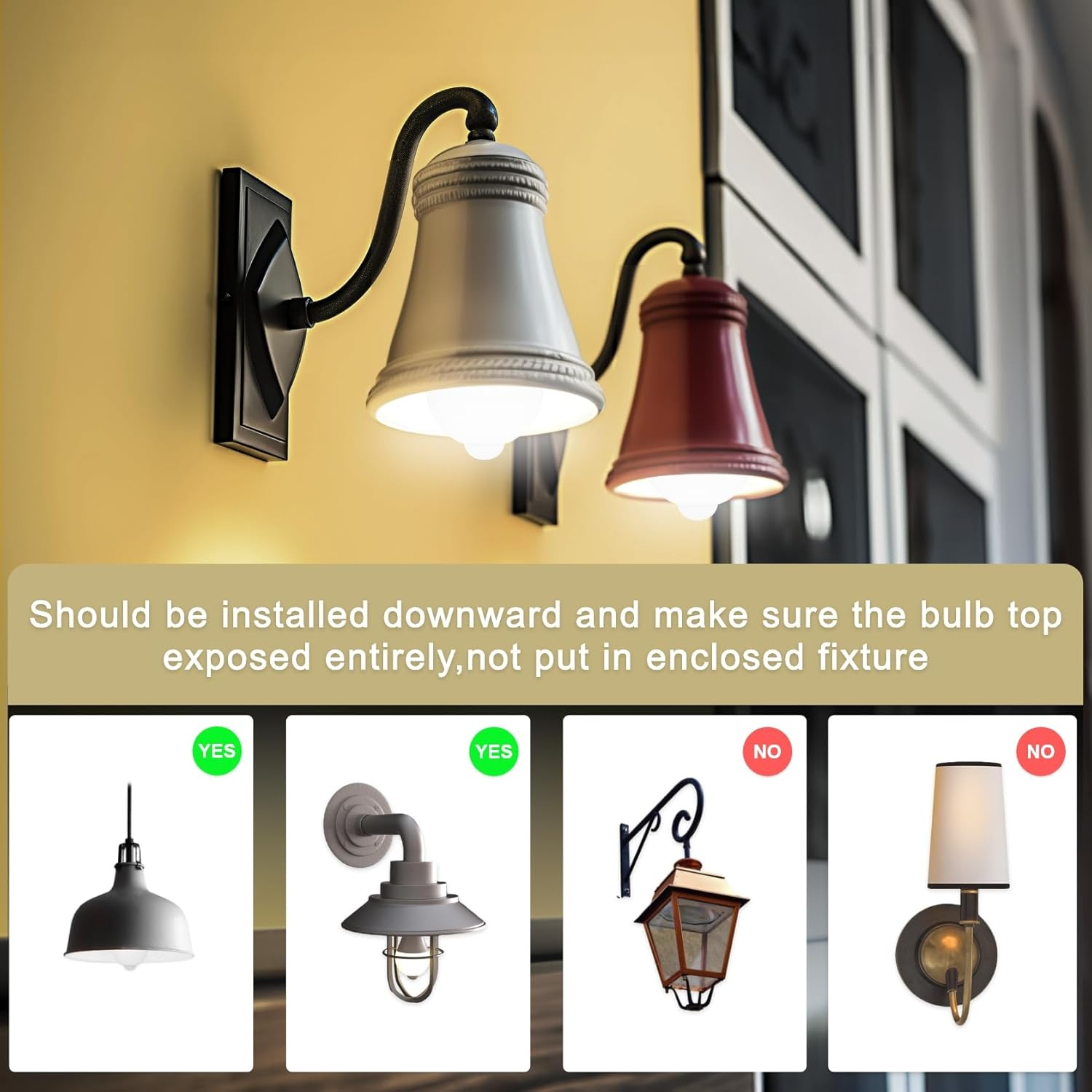 LUTW Motion Sensor Light Bulb, 12W E27 Screw Bulb Daylight White 5000K, Equivalent to 100W Incandescent, 900LM Auto On/Off Indoor Outdoor Security LED Bulb for Garage, Stairs, Hallway Basement, 2 Pack image number 1