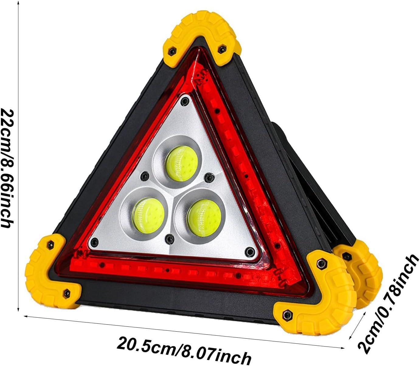 Safety Warning Lights, Hazard Warning Lights, Car Triangle LED Lights, Foldable Waterproof Triangle Lights, Portable Bright & Eye-Catching Lightweight Safety Sign for Roadside Emergencies